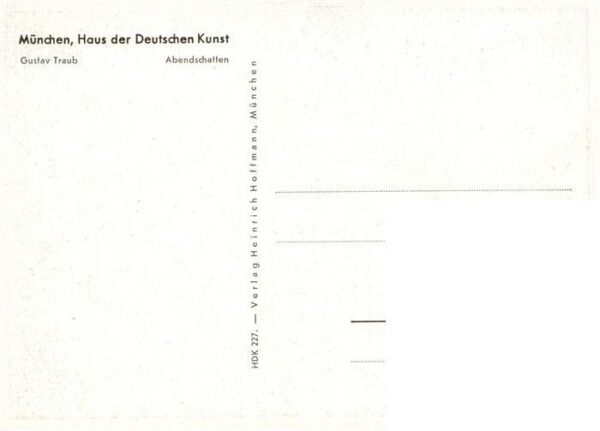 Haus der Deutschen Kunst Verlag HDK Nr. 227 Abendschaffen Gustav Traub – Bild 2