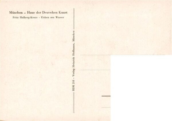 Haus der Deutschen Kunst Verlag HDK Nr. 218 Eichen am Wasser Fritz Halberg-Kraus – Bild 2