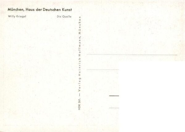 Haus der Deutschen Kunst Verlag HDK Nr. 261 Die Quelle Willy Kriegel – Bild 2