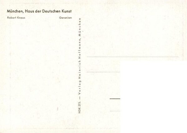 Haus der Deutschen Kunst Verlag HDK Nr. 273 Geranien Robert Knaus – Bild 2