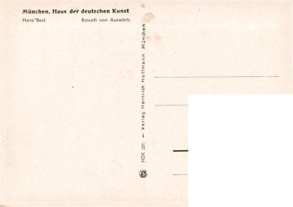 Haus der Deutschen Kunst Verlag HDK Nr. 251 Besuch von Auswaerts Hans Best – Bild 2