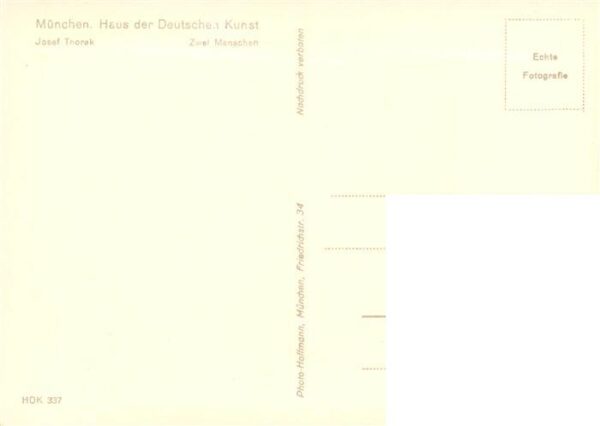 Haus der Deutschen Kunst Verlag HDK Nr. 337 Zwei Menschen Josef Thorak – Bild 2