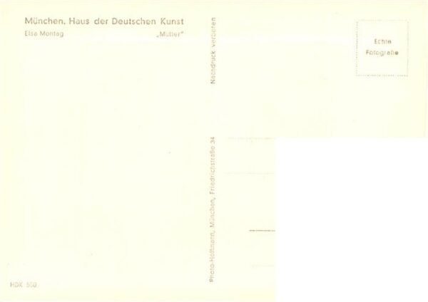 Haus der Deutschen Kunst Verlag HDK Nr. 550 Mutter Elsa Montag – Bild 2