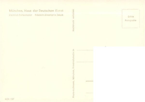 Haus der Deutschen Kunst Verlag HDK Nr. 587 Fraeulein Annemarle Jakob Heinrich F – Bild 2