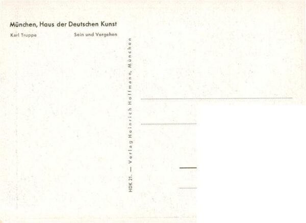 Haus der Deutschen Kunst Verlag HDK Nr. 21 Sein und Vergehen Karl Truppe – Bild 2