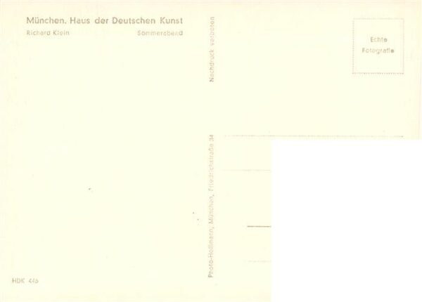 Haus der Deutschen Kunst Verlag HDK Nr. 446    Sommerabend Richard Klein – Bild 2
