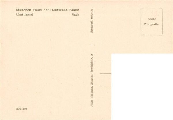 Haus der Deutschen Kunst Verlag HDK Nr. 389 Finale Albert Janesch – Bild 2