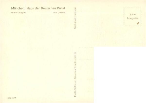 Haus der Deutschen Kunst Verlag HDK Nr. 397 Die Quelle Willy Kriegel – Bild 2