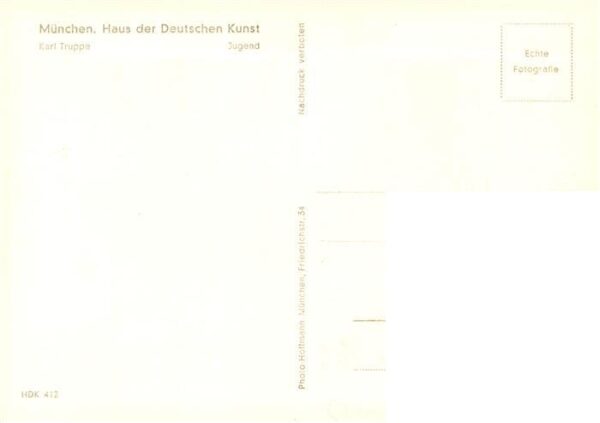Haus der Deutschen Kunst Verlag HDK Nr. 412 Jugend Karl Truppe – Bild 2