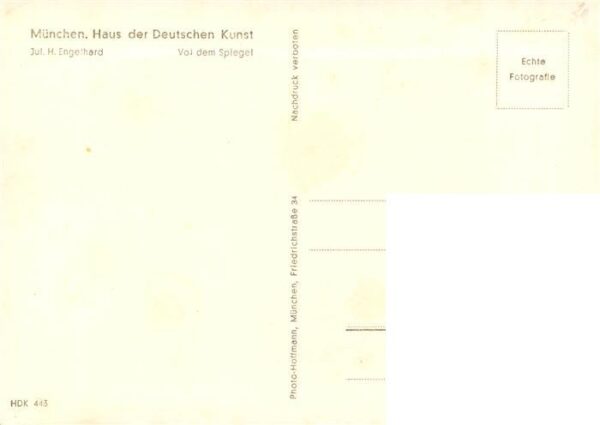 Haus der Deutschen Kunst Verlag HDK Nr. 443 Vor dem Spiegel Jul. H. Engelhard – Bild 2