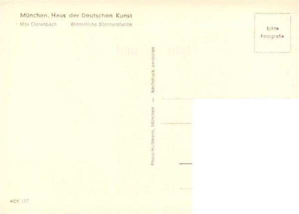 Haus der Deutschen Kunst Verlag HDK Nr. 517 Winterliche Daemmerstunde Max Claren – Bild 2