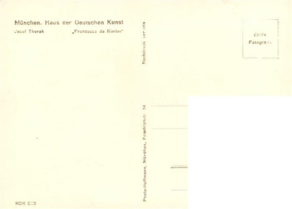 Haus der Deutschen Kunst Verlag HDK Nr. 553 Francesca da Rimini Josef Thorak – Bild 2