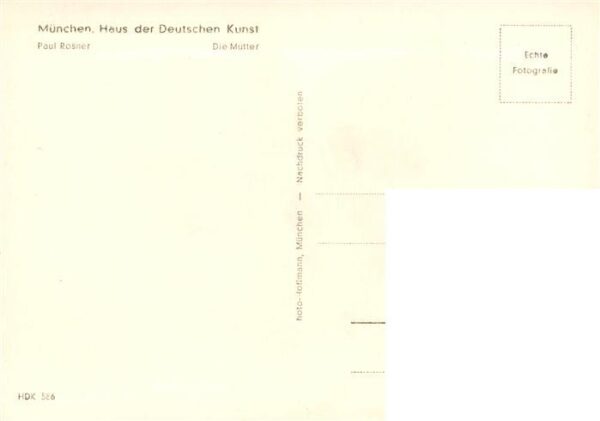 Haus der Deutschen Kunst Verlag HDK Nr. 586 Die Mutter Paul Rosner – Bild 2