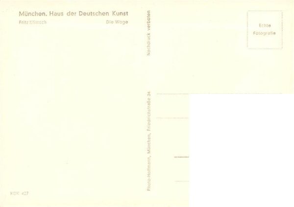 Haus der Deutschen Kunst Verlag HDK Nr. 427 Die Wage Fritz Klimsch – Bild 2