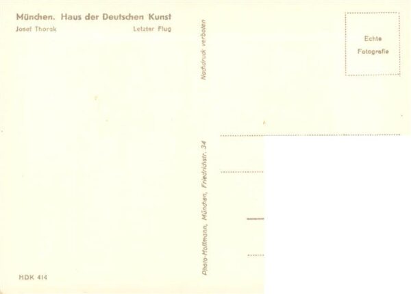 Haus der Deutschen Kunst Verlag HDK Nr. 414 Letzter Flug Josef Thorak – Bild 2