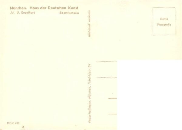 Haus der Deutschen Kunst Verlag HDK Nr. 422 Sportfischerin Jul. U. Engelhard – Bild 2