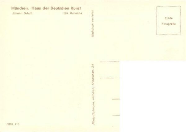 Haus der Deutschen Kunst Verlag HDK Nr. 410 Die Ruhende Johann Schult – Bild 2
