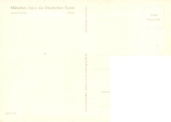 Haus der Deutschen Kunst Verlag HDK Nr. 415 Pieta Josef Thorak – Bild 2