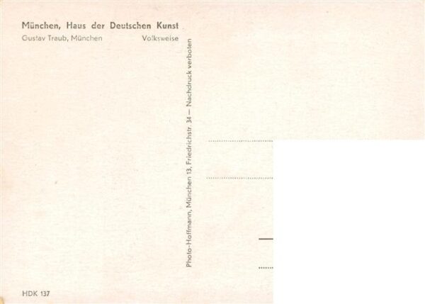 Haus der Deutschen Kunst Verlag HDK Nr. 137 Volksweiser Gustav Traub Muenchen – Bild 2