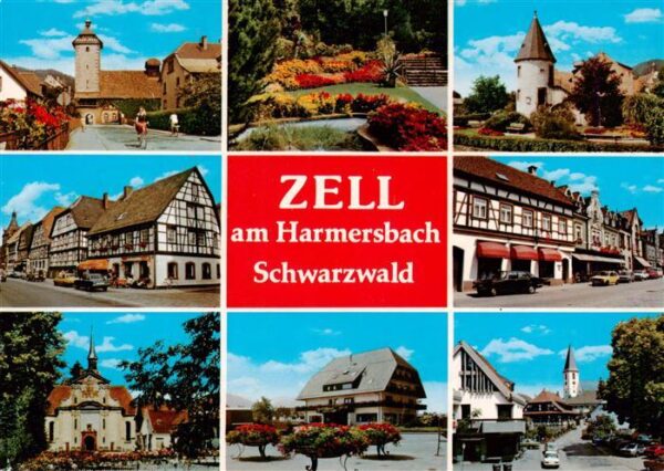 Zell Harmersbach Storchenturm Park Hirschturm Fachwerkhaeuser Kirche Gasthaus