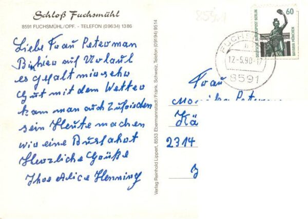 Fuchsmuehl Schloss Fuchsmuehl Fliegeraufnahme Marktplatz Kirche – Bild 2
