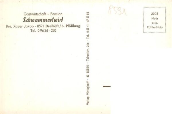 Dreihoeft Ploessberg Tirschenreuth Gastwirtschaft Pension Schwammerlwirt Gastrau – Bild 2