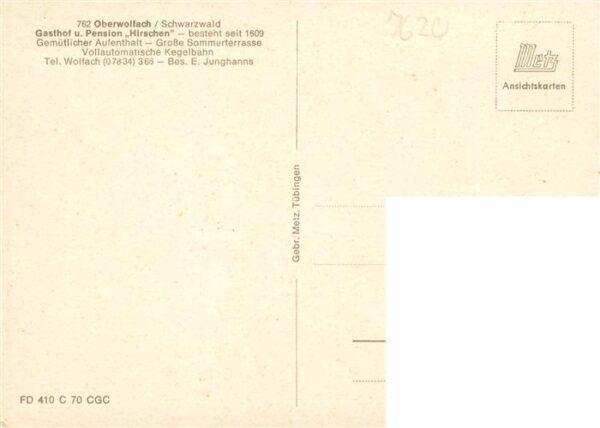 Wolfach Schwarzwald Gasthof Hirschen Gastraum Kegelbahn – Bild 2