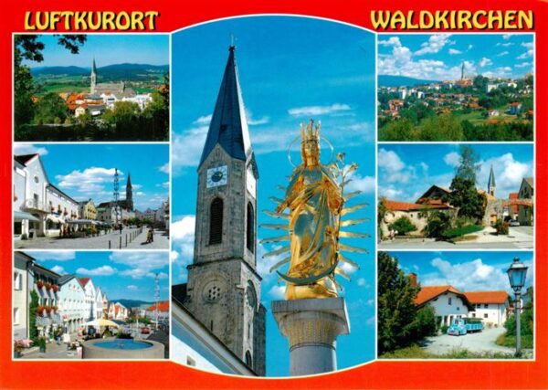 Waldkirchen  Niederbayern Ortsansichten Kirche Marktplatz