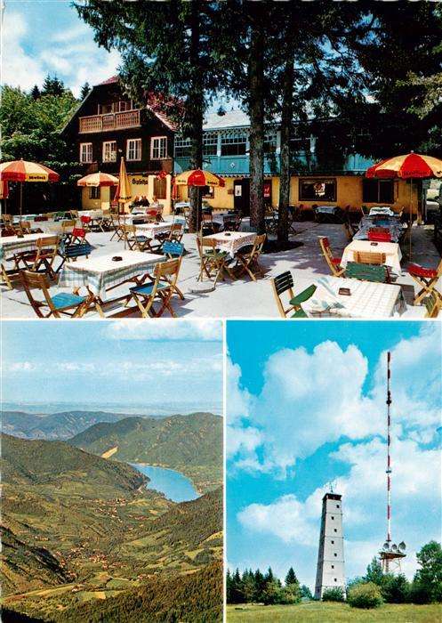 Jauerling Gipfelhaus Terrasse Fliegeraufnahme Donau Fernsehsender