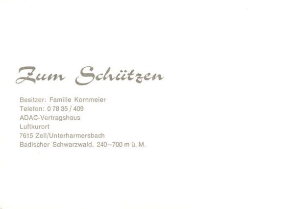 Unterharmersbach Gasthaus Zum Schuetzen – Bild 2
