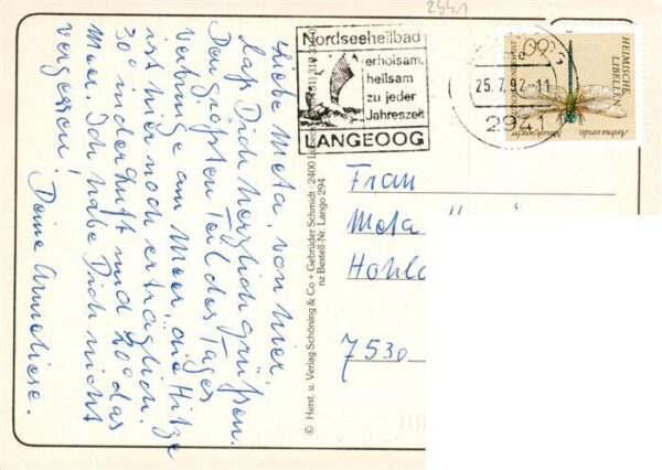 Langeoog Nordseebad Fliegeraufnahme Duenenweg Wasserturm Ortsansicht Anleger und – Bild 2