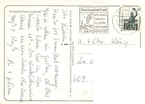Langeoog Nordseebad Fliegeraufnahme Ortspartie Stimmungsbild Duenen – Bild 2