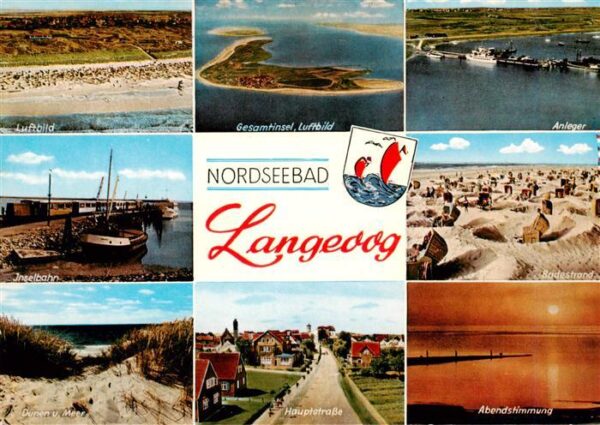Langeoog Nordseebad Fliegeraufnahmen Anleger Inselbahn Badestrand Duenen Hauptst