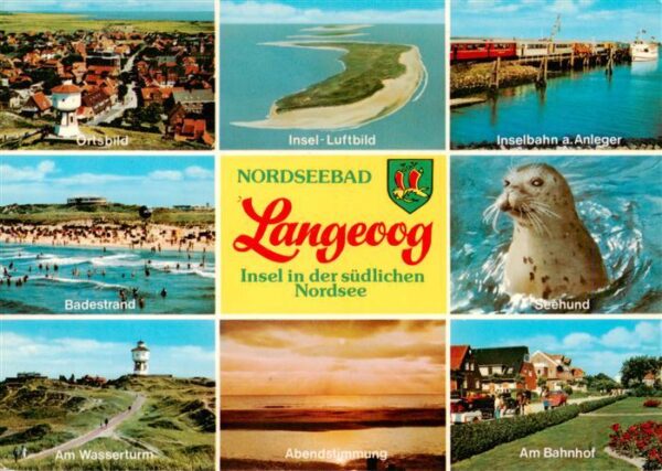 Langeoog Nordseebad Fliegeraufnahmen Anleger Inselbahn Badestrand Wasserturm Abe
