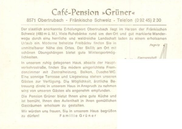 Obertrubach Cafe Pension Gruener – Bild 2