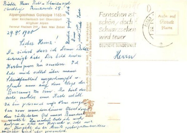 Reichenbach Oberstdorf Alpengasthaus Gaisalpe – Bild 2