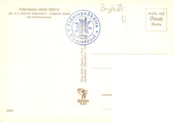 Fiderepasshuette 2078m Oberstdorf Ansicht mit Hammerspitze – Bild 2