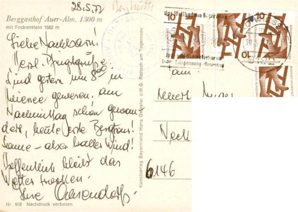 Aueralm Auer-Alm 1300m Bad Wiessee Berggasthof Auer Alm mit Fockenstein – Bild 2