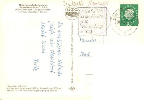 Kanzelwandhaus 1519m Oberstdorf Naturfreundehaus – Bild 2