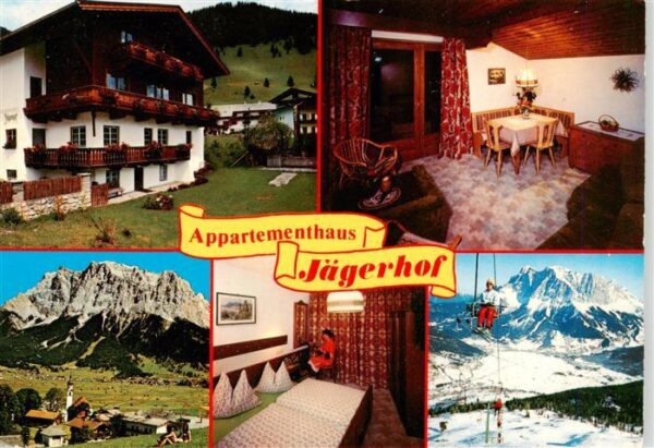Lermoos Tirol AT Appartementhaus Jaegerhof Gaststube Zimmer Skilift Kirche