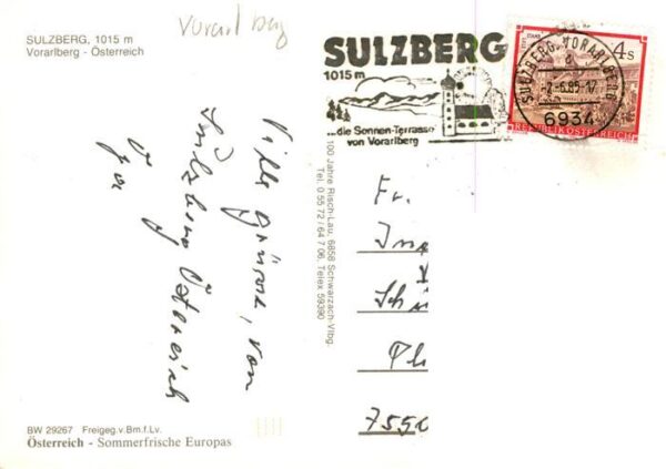 Sulzberg Vorarlberg AT Fliegeraufnahme Kirche Marktplatz – Bild 2