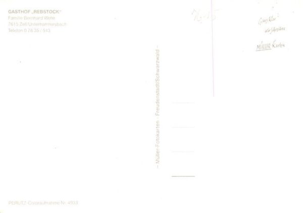 Unterharmersbach Gasthof Rebstock Gastraum – Bild 2