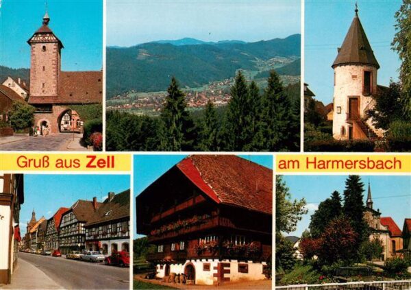 Zell Harmersbach Storchenturm Panorama Hirschturm Ortspartien Schwarzwaldhaus