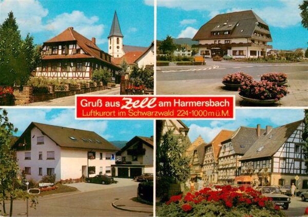 Zell Harmersbach mit Kurklinik Ortenau Haus Christensen Pfarrhofgraben und Haupt