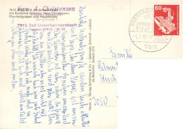 Zell Harmersbach mit Kurklinik Ortenau Haus Christensen Pfarrhofgraben und Haupt – Bild 2