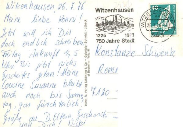 Witzenhausen Werrapartien Ortsansichten Kirchgasse Marktplatz Panorama – Bild 2