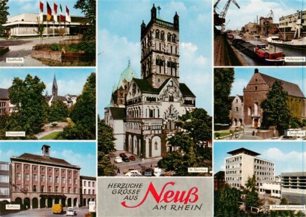 Neuss Stadthalle Drususplatz Rathaus Kirche Hafen Zeughaus Gymnasium