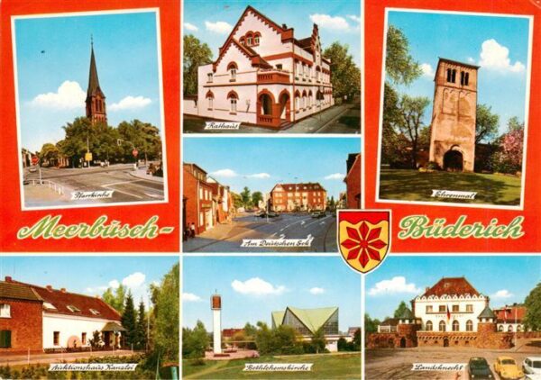 Meerbusch-Buederich Kirche Auktionshaus Rathaus Stadtzentrum Ehrenmal Landsknech