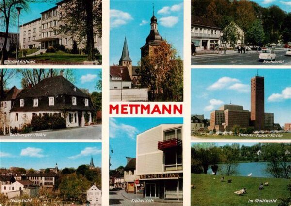 Mettmann Krankenhaus Goldberger Muehle Freiheitstrasse Kirche Neandertal Stadtwa