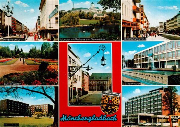 Moenchengladbach Hauptstrasse Muenster mit Rathaus Hindenburgstr Bunter Garten S